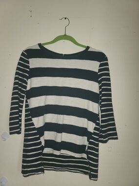 Merona Navy and White Striped Knit Top
